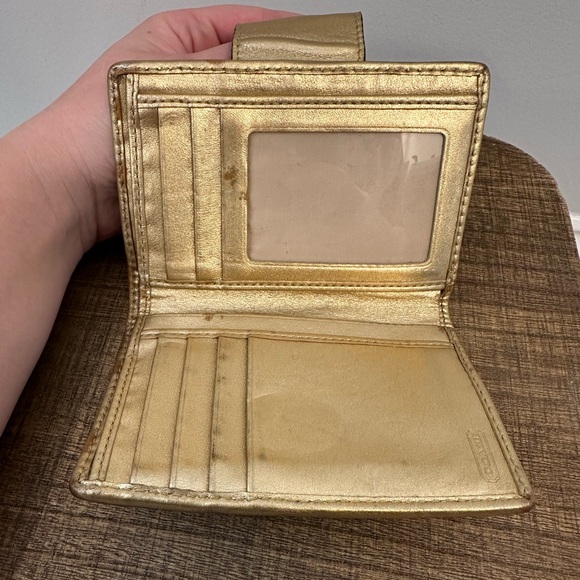 Tan and gold Coach Wallet - Picture 5 of 7